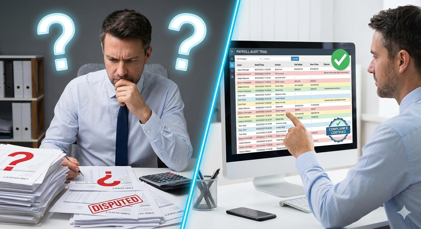 Audit trails: why they matter for payroll and compliance – WorkClocking blog cover