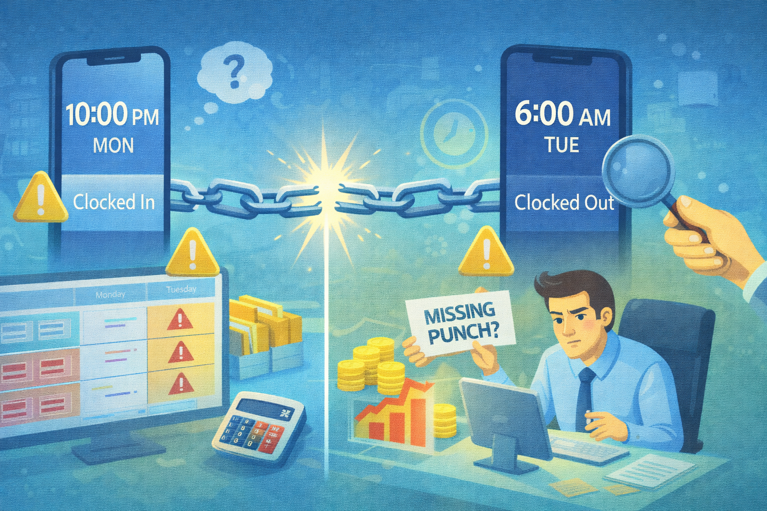 Night Shifts and Midnight Rules: Avoiding Broken IN/OUT Pairs – WorkClocking blog cover